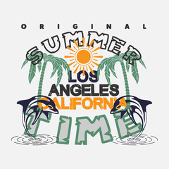 t-shirt California, summer time, Los angeles design