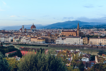 Firenze cityscape. Florence panorama view from Piazzale Michelangelo.