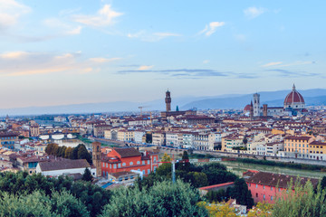 Fototapeta premium Firenze cityscape. Florence panorama view from Piazzale Michelangelo.
