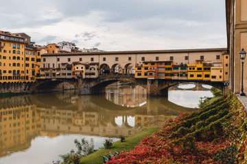 Medieval bridge Ponte Vecchio over the Arno River in Florence