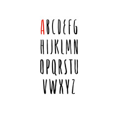 Hand drawn decorative font. Modern letters, display font. Alphabet letters, abc poster
