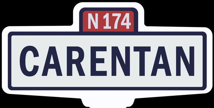 CARENTAN - Ancien panneau entr&eacute;e d'agglom&eacute;ration 