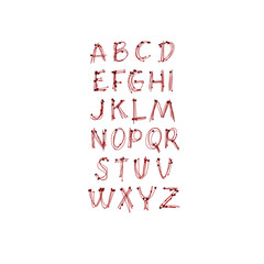 Modern, design letters, display font. Signs of the alphabet. Calligraphic font on a white background. Vector illustration. Great Font for Business Presentations or Schemes.