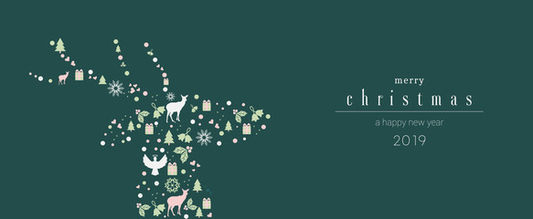 Merry Christmas Reindeer - Banner