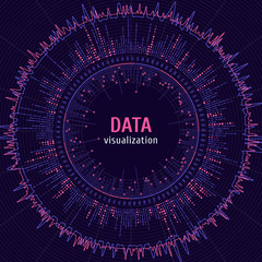 Data complexity representation. Big data concept visualization. Graphic abstract background. Eps10
