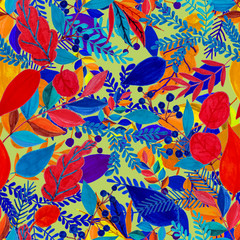 Creative seamless pattern with leaves