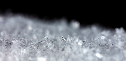 crystals of snow, ice