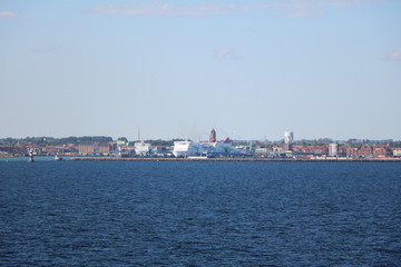 Fototapeta na wymiar View from the ferry to Trelleborg, Baltic Sea Sweden