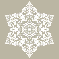 Elegant vintage vector ornament in classic style. Abstract traditional white pattern with oriental elements. Classic vintage pattern