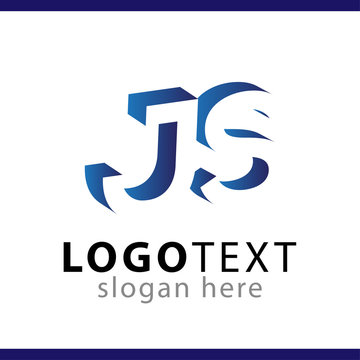 JS initial letter with negative space logo icon vector template