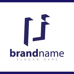 LI initial letter with negative space logo icon vector template