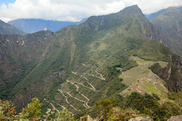 Machu Picchu in Peru, inca fortress that rises in the Peruvian Andes