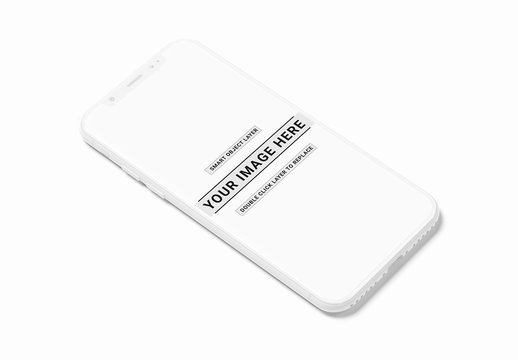 Isolated White Smartphone Mockup