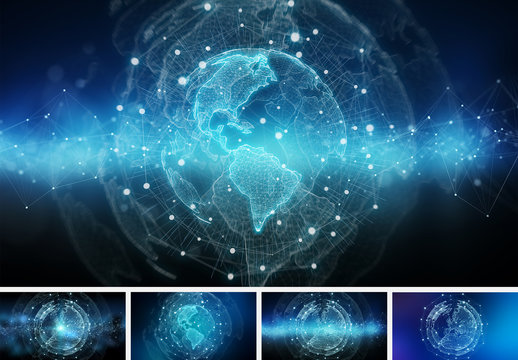 Isolated Globe and Technology Backgrounds