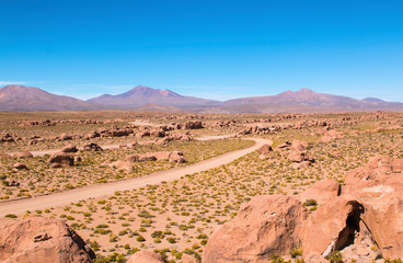 Fototapeta na wymiar Valley Of The Rocks. Valle De Las Rocas in the Altiplano of Bolivia near Uyuni salt flats.