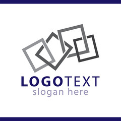 abstract frame square logo vector template