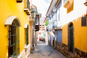 Jaen Street in La Paz, Bolivia city center