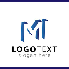 MI initial letter with negative space logo icon vector template