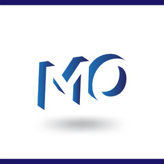 MO initial letter with negative space logo icon vector template