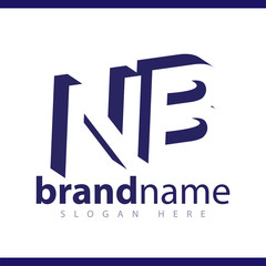 NB initial letter with negative space logo icon vector template