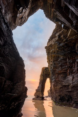 Cathedrals beach in Ribadeo, Galicia, Spain.