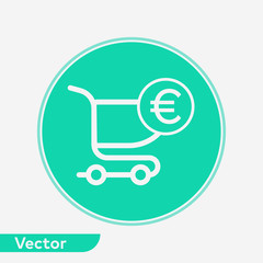 Shopping cart vector icon sign symbol