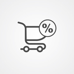 Shopping cart vector icon sign symbol