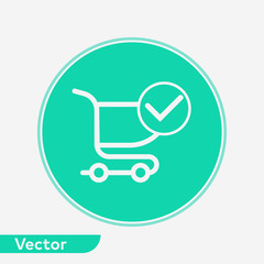 Shopping cart vector icon sign symbol