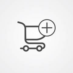 Shopping cart vector icon sign symbol