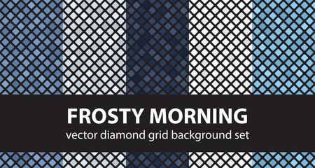 Diamond pattern set Frosty Morning. Vector seamless tile backgrounds