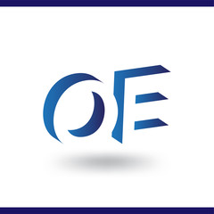 OE initial letter with negative space logo icon vector template