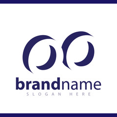 OO initial letter with negative space logo icon vector template