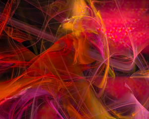 abstract digital fractal, creative design, party