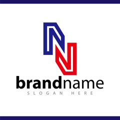 n initial letter logo vector template