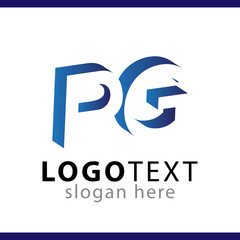 PG initial letter with negative space logo icon vector template