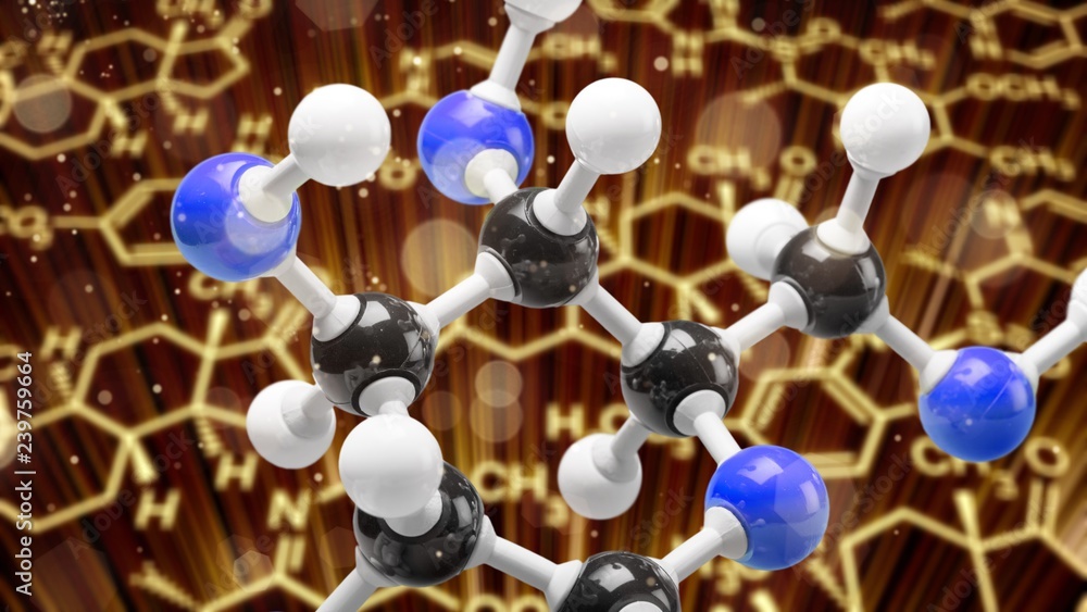 Wall mural close up of molecular structure model on background