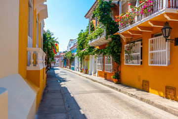 Hermosa vista ciudad amurallada Cartagena de Indias Colombia
