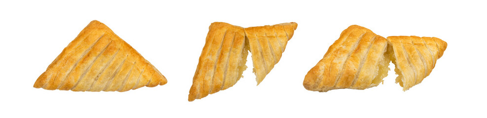 Sweet braided puff pastry or pate feuilletee isolated