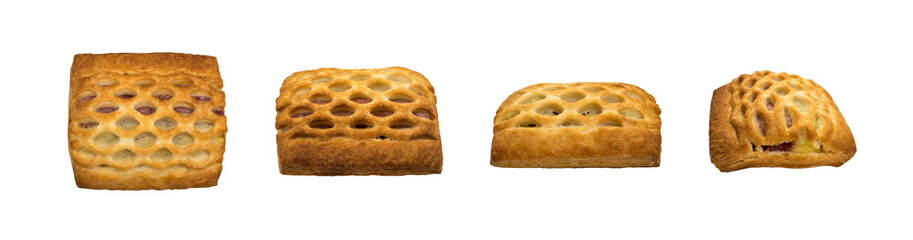 Sweet braided puff pastry or pate feuilletee isolated