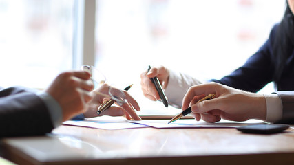 close up. business team at the Desk in the office