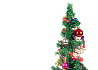 Beautiful christmas tree isolated on a white background - Image