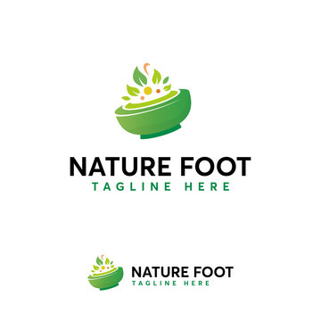 Nature Food logo designs concept vector, Green Food logo template