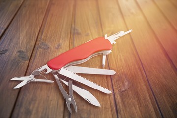 Multi-Tasking metal Penknife isolated on white