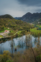 Fototapeta na wymiar Rijeka crnojevica in the Skadar Lake National Park