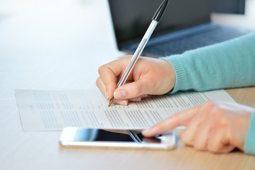signing a document