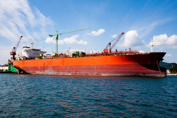 A large cargo ship in transit.