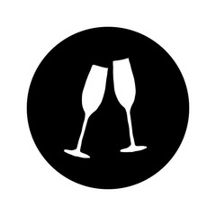 Two glasses with champagne on