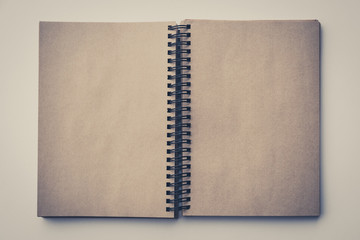 empty book, open book with blank pages retro look