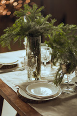 The new year atmosphere.Holiday and decorations