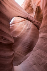 Scenic beauty of the famous Antelope Canyon in Arizona. It is a slot canyon on the Navajo land. It is one of the most adventurous places in Arizona and is very famous among tourists.